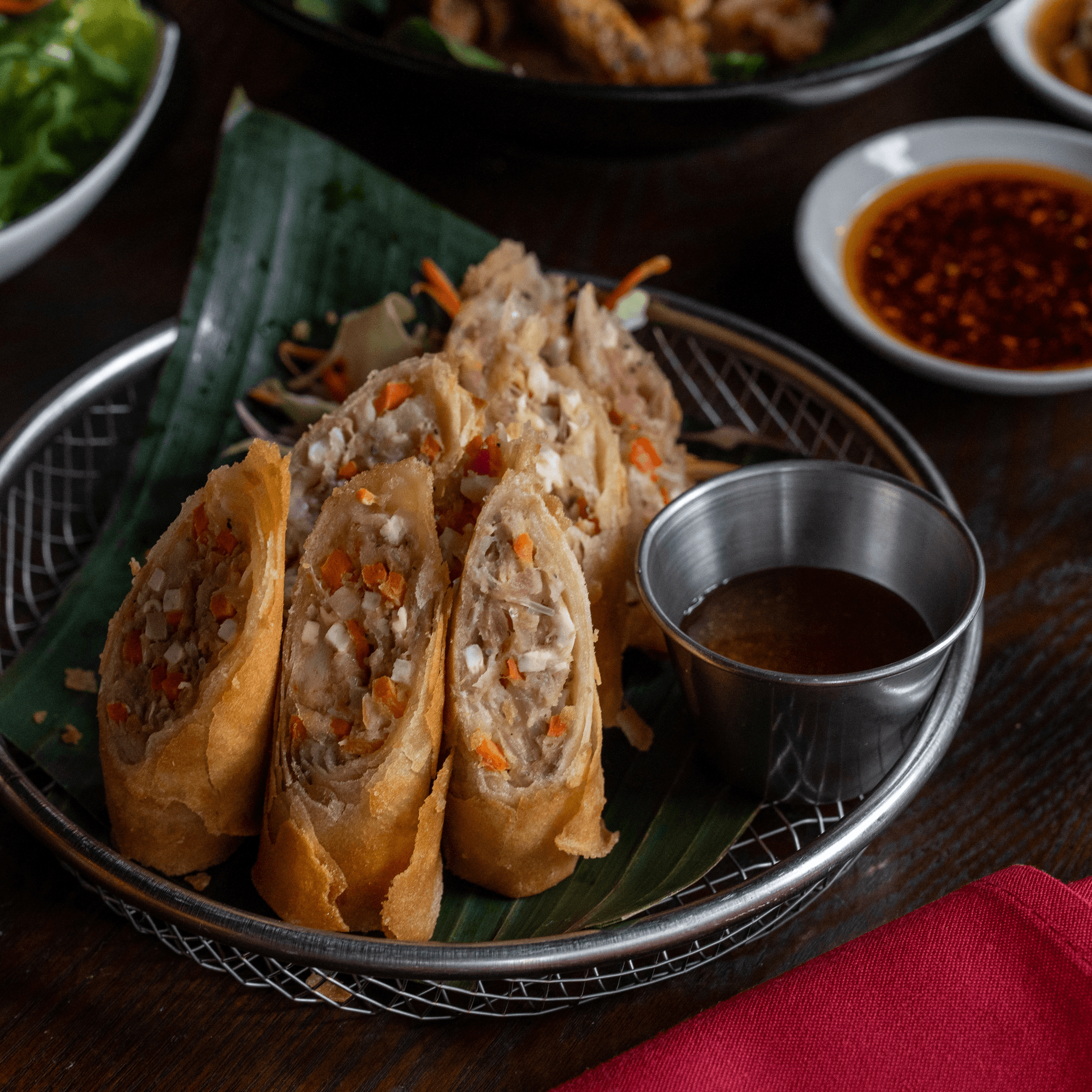 Pork & Shrimp Spring Rolls.